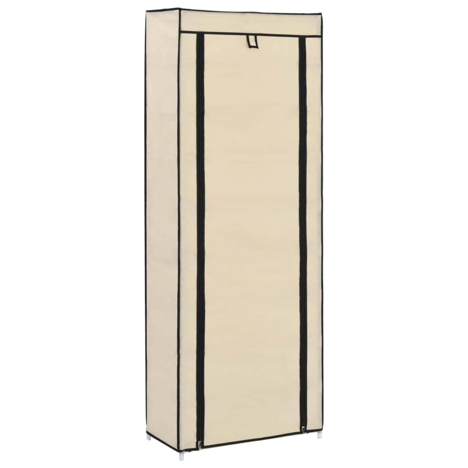 Zapatero con Funda Crema 57x29x162 cm Tela,Organizador de Zapatos,Armario de Almacenamiento con Estante for Calzado,Muebles for Pasillo de Casa(Cream)