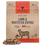 Vital Essentials Freeze-Dried Raw Lamb & Whitefish Meal or Mixer Dog Food Soft Nibs | 99% Lamb, Whitefish, Organs & Bone| 3 lbs Big Bag