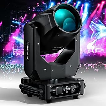 280W Moving Head Beam Light LED High Brightness 14Color 14GOBO 48Prisms/Wash/Beam/Frost/Rainbow/storbe/Focusing Stage Effect 2Beam Angle 16CH DMX-512 Sound Activated