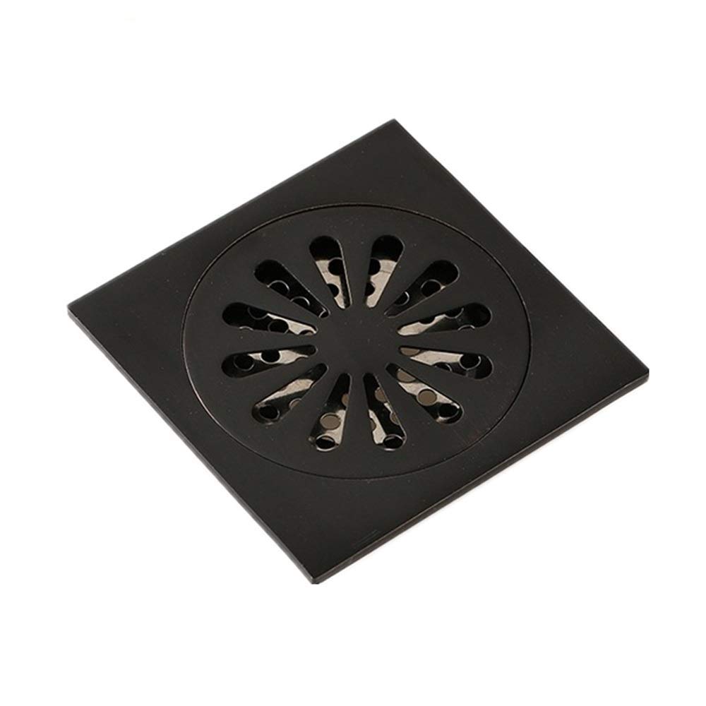 Siphon de sol antique en cuivre tournesol noir pour douche et balcon chic