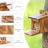 MIXXIDEA Deck Squirrel Feeder Box, Sturdy Squirrel Feeding House with Thickness 1.5CM Wood, No Assembly Required, for Backyard Outside Garden (1 PCS) - 4