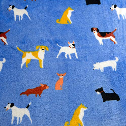 Avafort Velvet Plush Home Fleece Throw Blanket For Couch Sofa Bed, Warm Elegant Fuzzy Flannel Blanket For Kid Baby Adults Or Pet, Lightweight Soft Cozy Warm Luxury Microfiber Blankets (Dog-Azure Blue) #TOP2