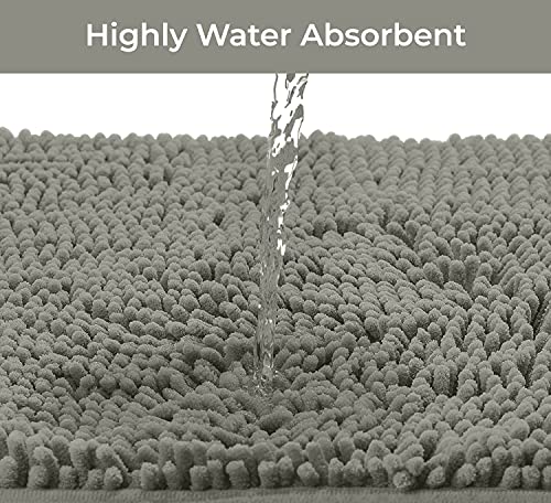 LuxUrux Badezimmerteppiche, 2-teiliges Set, extra weiche Plüsch-Badematte, Dusch-Badezimmerteppiche, 2,5 cm Chenille… – Bild 7