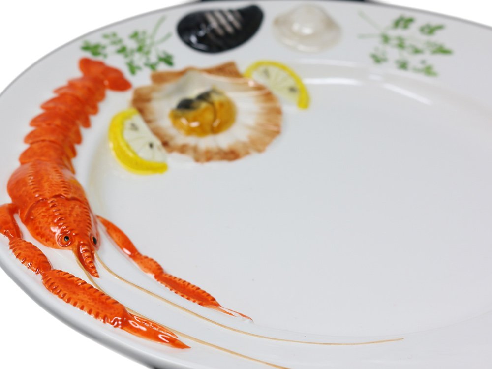 Amazon.co.jp: ロブスター柄 ラウンドプレート 30x30 h4 イタリア製 Amazon.co.jp: ロブスター柄 ラウンドプレート 30x30 h4 イタリア製