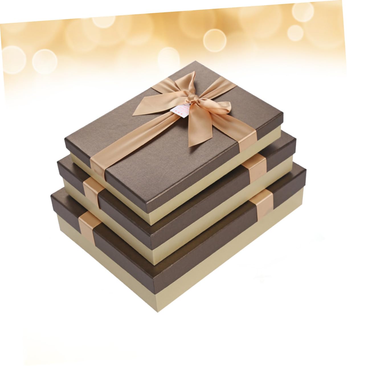 SOLUSTRE 3stücke Rechteckige Geschenkboxen Aus Pappe Für Kleidung Schals Und Shirts Mit Goldener Basis Und Kaffee-lid Für Geburtstagsgeschenke s