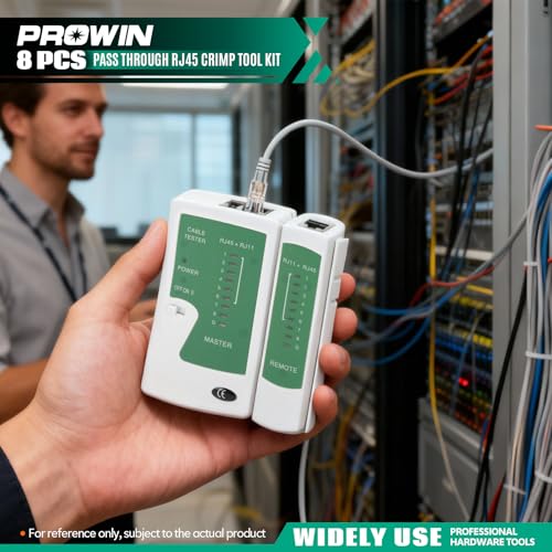 Prowin Pass Through RJ45 Crimper Kit with Cable Tester - image 5