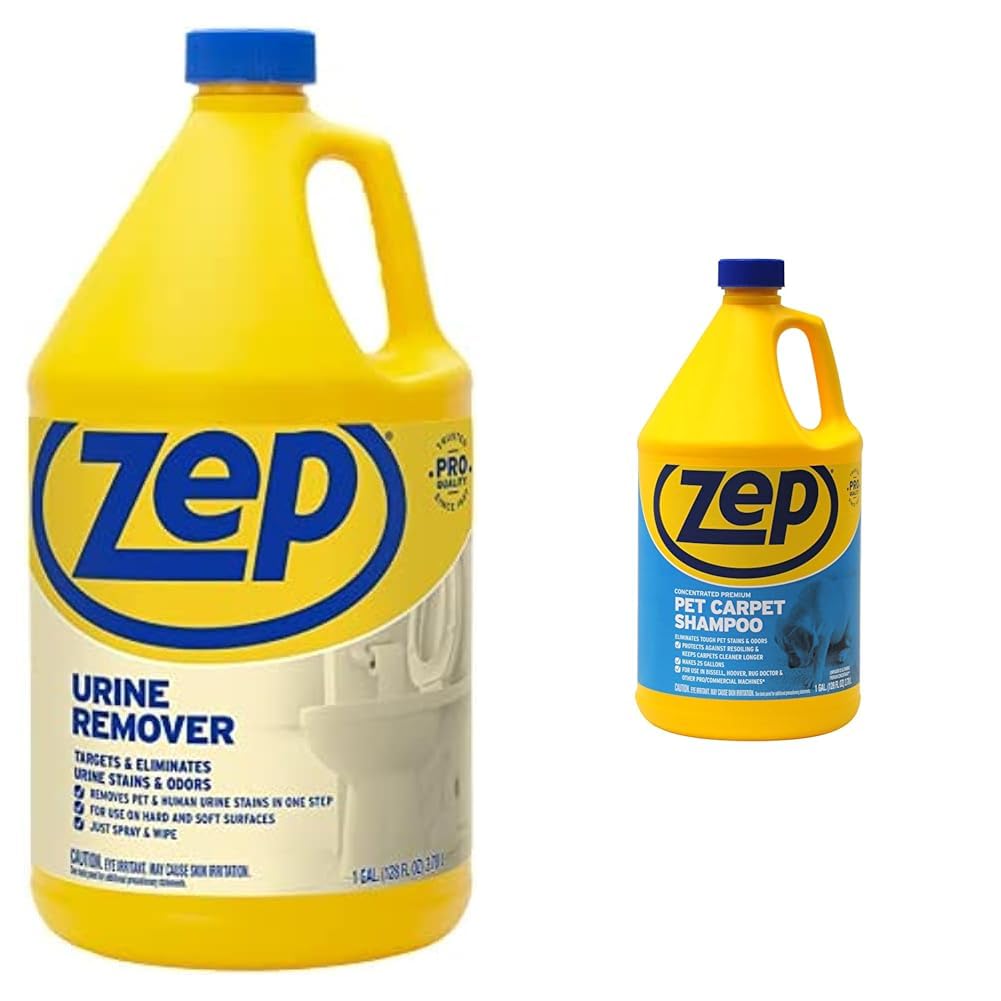 Zep 128oz Urine Remover and 128oz Carpet Shampoo Bundle