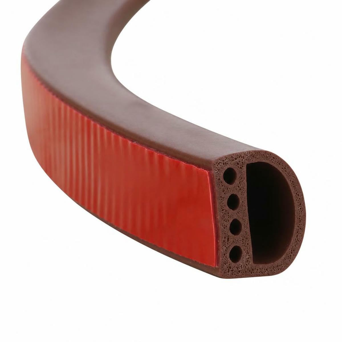 New 6M Silicone Rubber Weather Strip I/E/D Type Seal Strip for Doors Self Adhesive Anti Collision Soundproof Waterproof-14X12mm brown-6M