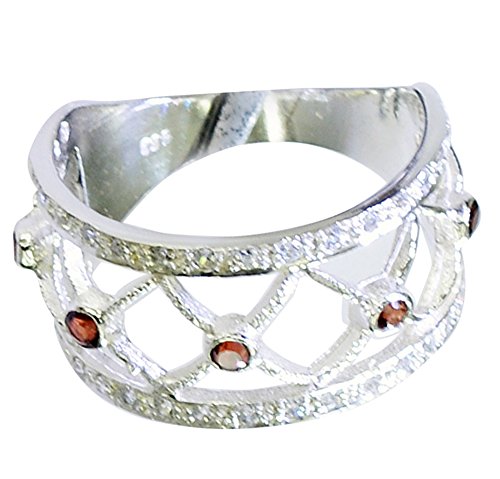 Bague Grenat Naturel Ronde Argent 925 pour Sublimer Votre Style au Quotidien