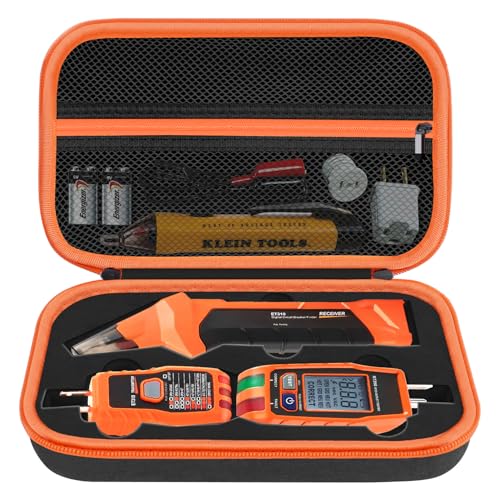 Hard Case for Klein Tools ET310 AC Circuit Breaker Finder Electric Tester & 80016 Tool Kit & RT250 GFCI Outlet Tester and Accessories Electrical Tools Storage Organizer Bag, Black (Case Only)