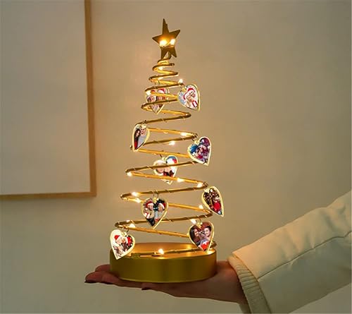 Miniatura 7 de Luces de árbol de Navidad con foto personalizada, luces LED personalizadas para árbol de Navidad, decoración de mesa, mini escritorio de metal en