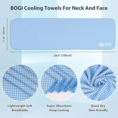 BOGI Cooling Towels for Neck and Face, Soft Breathable Cool Towel for Instant Cooling Stay Cool for Yoga, Sport, Gym, Camping, Running & More Activities - Image 3