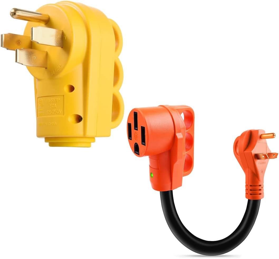 MICTUNING 125 250V 50Amp Heavy Duty RV Replacement with 30A Male to 50A Female RV Power Cord