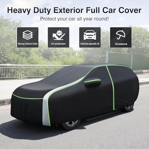 Image of Cartist 420d Car Cover Custom Fits for GMC Yukon 1995-2025 2026, All Weather Car Covers Outdoor for Yukon Accessories, Waterproof Anti-UV Protection, with Zipper & Reflective Safety Strips