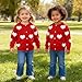 Girls Cardigan Sweaters Kids Heart Sweater Crew Neck Button Front Outerwear Toddler Long Sleeve Knit Tops Size 4 5