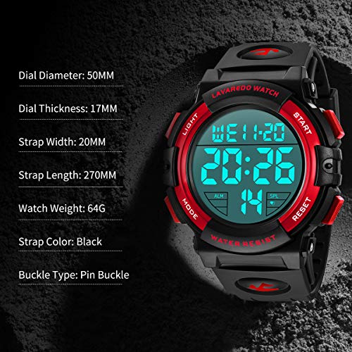 Image of L LAVAREDO Digital Men's Watch (Black Dial Black Colored Strap)