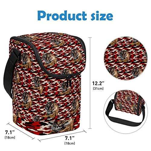 Lonchera grande de camuflaje con correa ajustable para llevar alimentos al trabajo 4