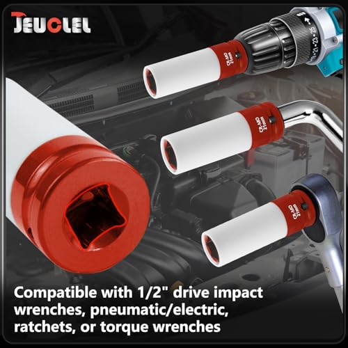 Image of 21mm 1 /2 inchDrive Wheel Protector Impact Socket, Lug Nut Impact Socket | 6 Point, Non-Marring, Thin Wall, Deep Socket, Wheel Protector, Protective Socket, Color-Coded, Cr-Mo Steel, Hand Repair Tool