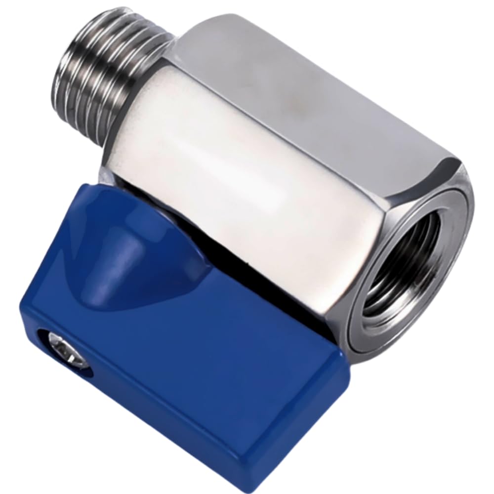Paquet de 2 mini robinets à bille, vanne d'arrêt à filetage NPT mâle à femelle, acier inoxydable 304(1/8 Inch)