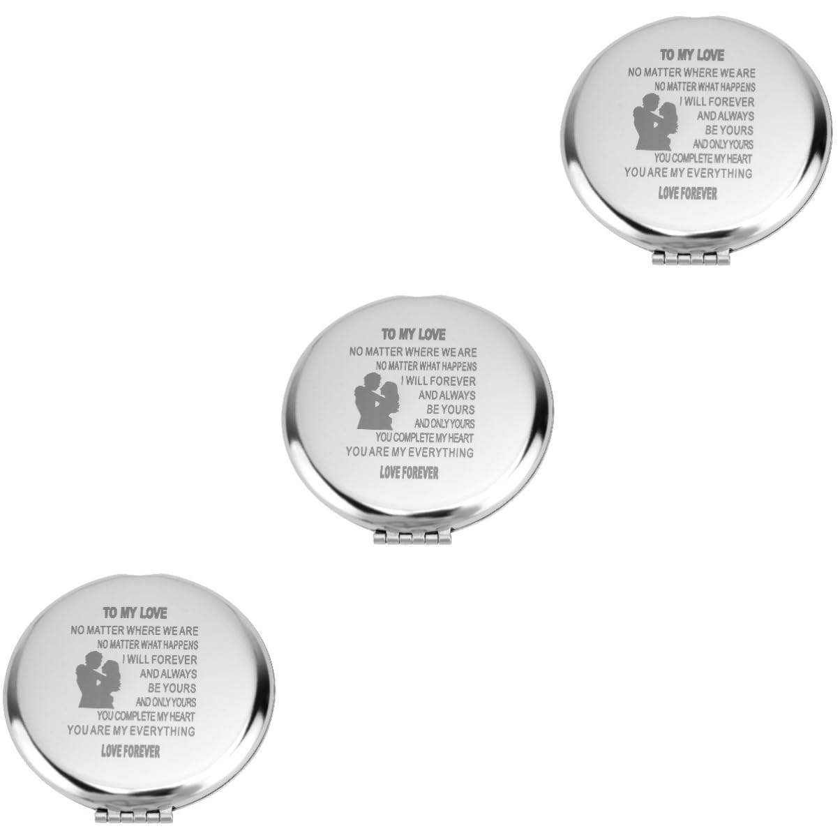 minkissy 3piezas Espejo De Maquillaje Plegable Portátil Grabado Personalizado Espejo De Viaje Compacto para Especiales Tu Diseño Elegante y Funcional para Uso Diario