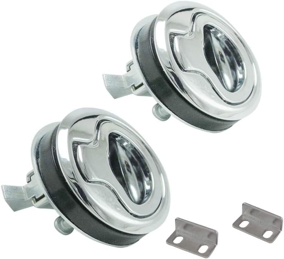 WJSKDQ 2PCS Flush Pull Latch 1.5" Handle Lift Slam Latch for Boat Deck Door Locker Hatch Cabinet Hardware Marine Hatch Latch Lock Silver