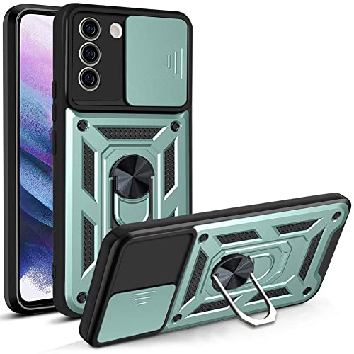 bojioderf Compatible with Infinix Hot 50 4G Case,Compatible with Infinix Hot 50 4G X6882 Magnetic Bracket [PC+TPU] 2 in 1 Slide Lens Green