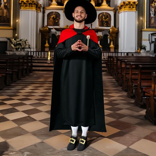 Pilgrim Costume Shoe Covers | Pilgrim Costume Shoes | Pilgrim Boot Covers | Colonial Shoe Covers | Pilgrim Shoe Buckles | Pilgrim Costume Accessories | Slip On | Black/Gold | Adult/One Size