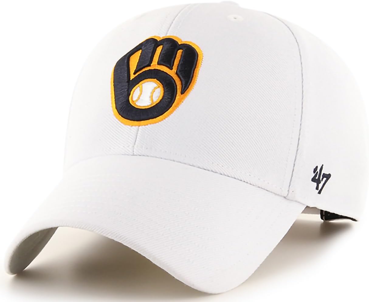 47 MLB White Primary Logo Team Color MVP Adjustable Hat, Adult One Size Fits All