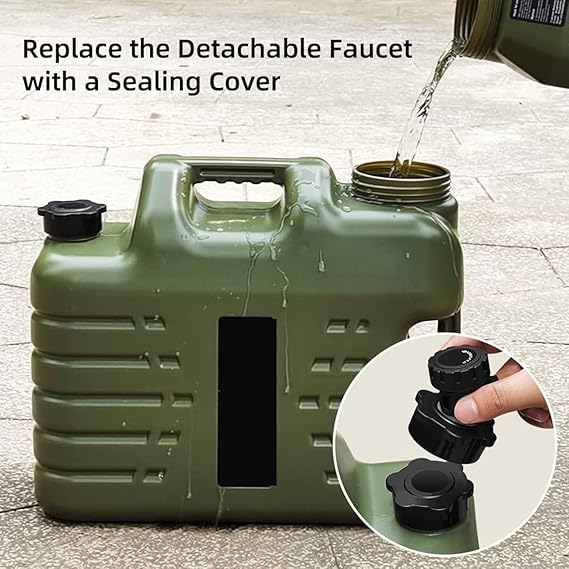 Image of 25 L Camping Water Container Portable Camping Can Water can for Travelling Travel Hiking Picnic Water Storage Containers Dispenser Barrel with Faucet Water Camper Outdoor (Green, 25L)
