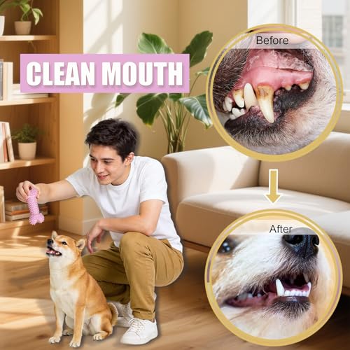 WROYGVY Hundespielzeug Kleine Hunde,7 Stück Rosa Hunde Quietschspielzeug, Kauspielzeug für Welpen, Seilspielzeug-Set für Welpen, geeignet für kleine und mittelgroße Hunde.