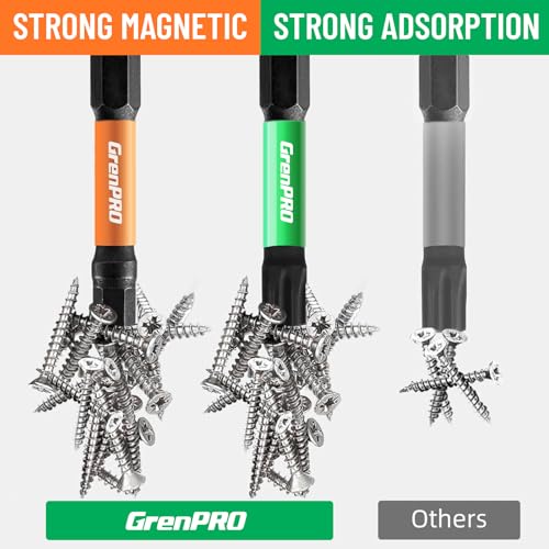 Image of GRENPRO 35-Piece Impact Screwdriver Bit Set, 2 inch Hex and Torx, S2 Steel | Magnetic 1 /4 inch hex-shank bits are CNC machined in Metric and SAE sizes for impact drivers, automotive work and home repairs
