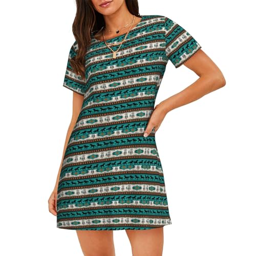 Chemise de nuit légère femme vêtement de nuit respirant rayures cheval