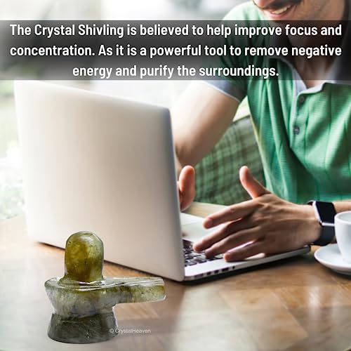 Image of Certified Labradorite Crystal Shivling for Home Puja - Premium 1.25 inch Shiva Lingam Crystal Healing Stones for Pooja, Vastu, Feng Shui, Reiki Healing and Meditation - Shiv Linga Gift