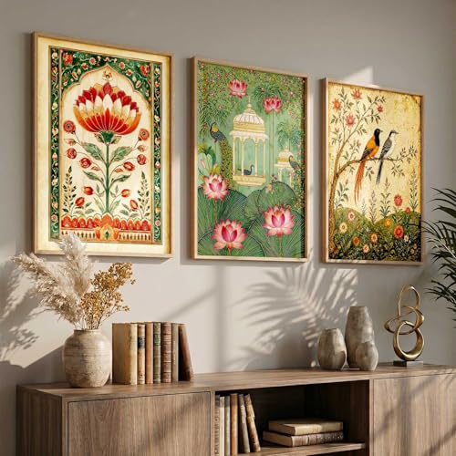 Image of kotart Traditional Art Wall Painting Home Decoration With Frame For Living Room Bed Room Hotel Wall Decor Digital Reprint Engineered Wood Set of 3 (14X20 INCH)