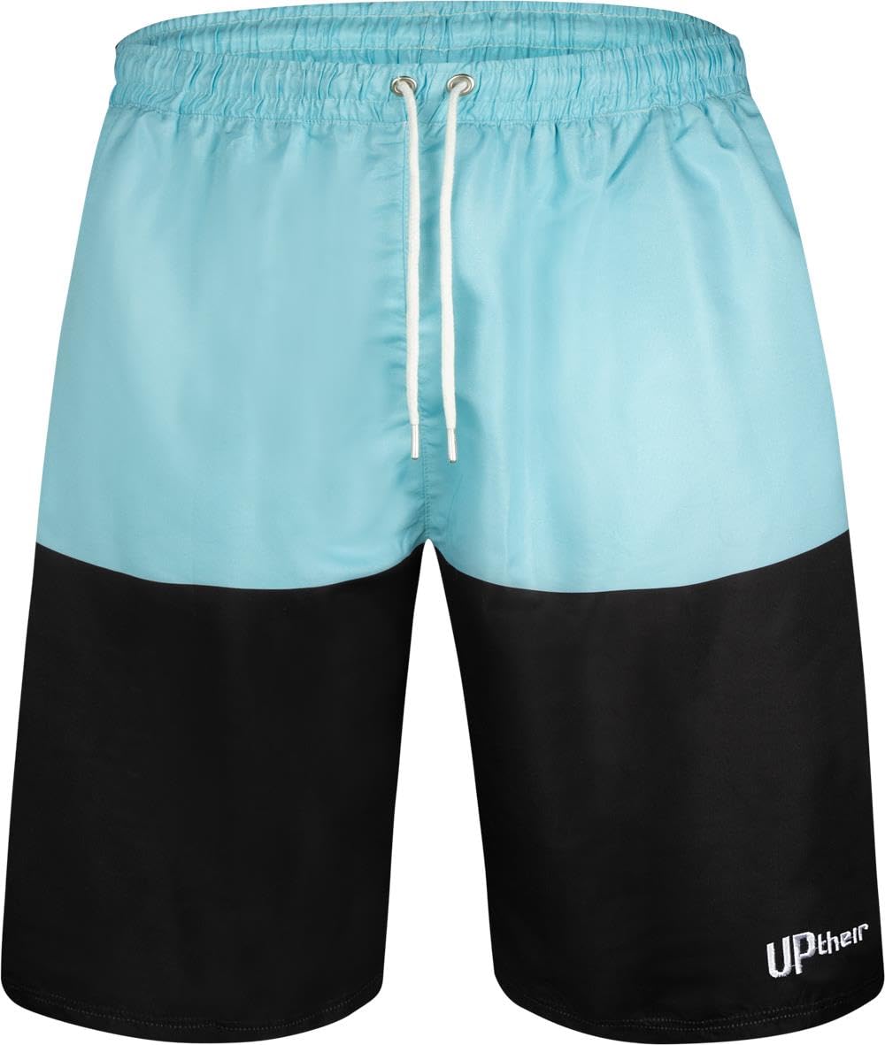 Uptheir Mens Elba Colour Block Swim Shorts - Blue - 6XL