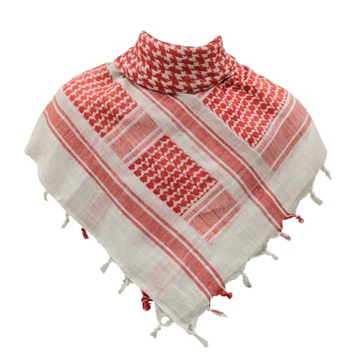 Image of Cotton Shemagh Keffiyeh Scarf - Lightweight Tactical Desert Head Neck Wrap, Sun Protection Outdoor Scarf for Summer Hiking