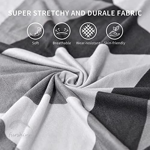 Furshine Sofa Cover 3 Seater and 2 Seater Fully Covered Universal 5 Seater Sofa Cover Non-Slip Sticky Elastic Stretchable Sofa Set Imported Slipcover Protector Black Prism, Five Seater(3+1+1) 4
