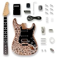 electric guitar kits . mahogany wood body comes with unpolished okoume body, maple neck &composite ebony fingerboard with black pickguard and all electronic parts it is easy to build your own electric guitar.We have included instructions with the pro...