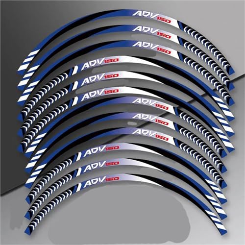Autocollants de roue ADV 150 en vinyle haute résistance étanche et anti-UV pour jantes 13/14