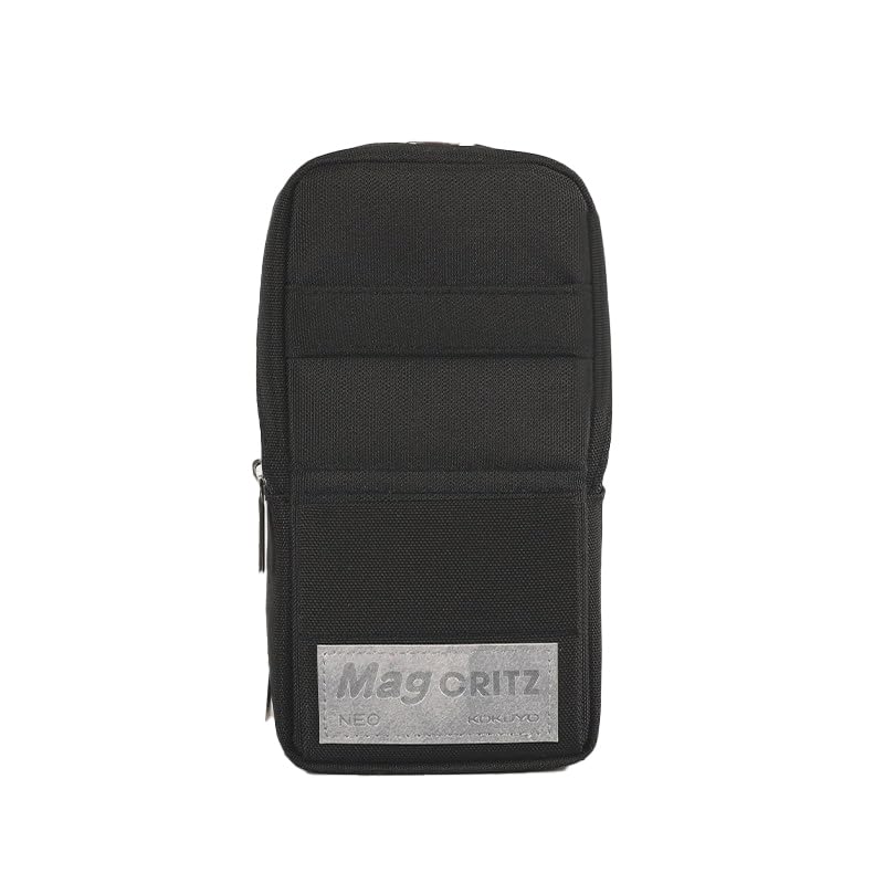 Image of KOKUYO Pencil Case Pouch, Standing Pen Pouch Bag, Foldable Magnetic Stand up Phone Pencil Holder Organizer, Large Capacity Portable Pencil Box for Office, Home & College Use. (Mag Critz Neo - Black)