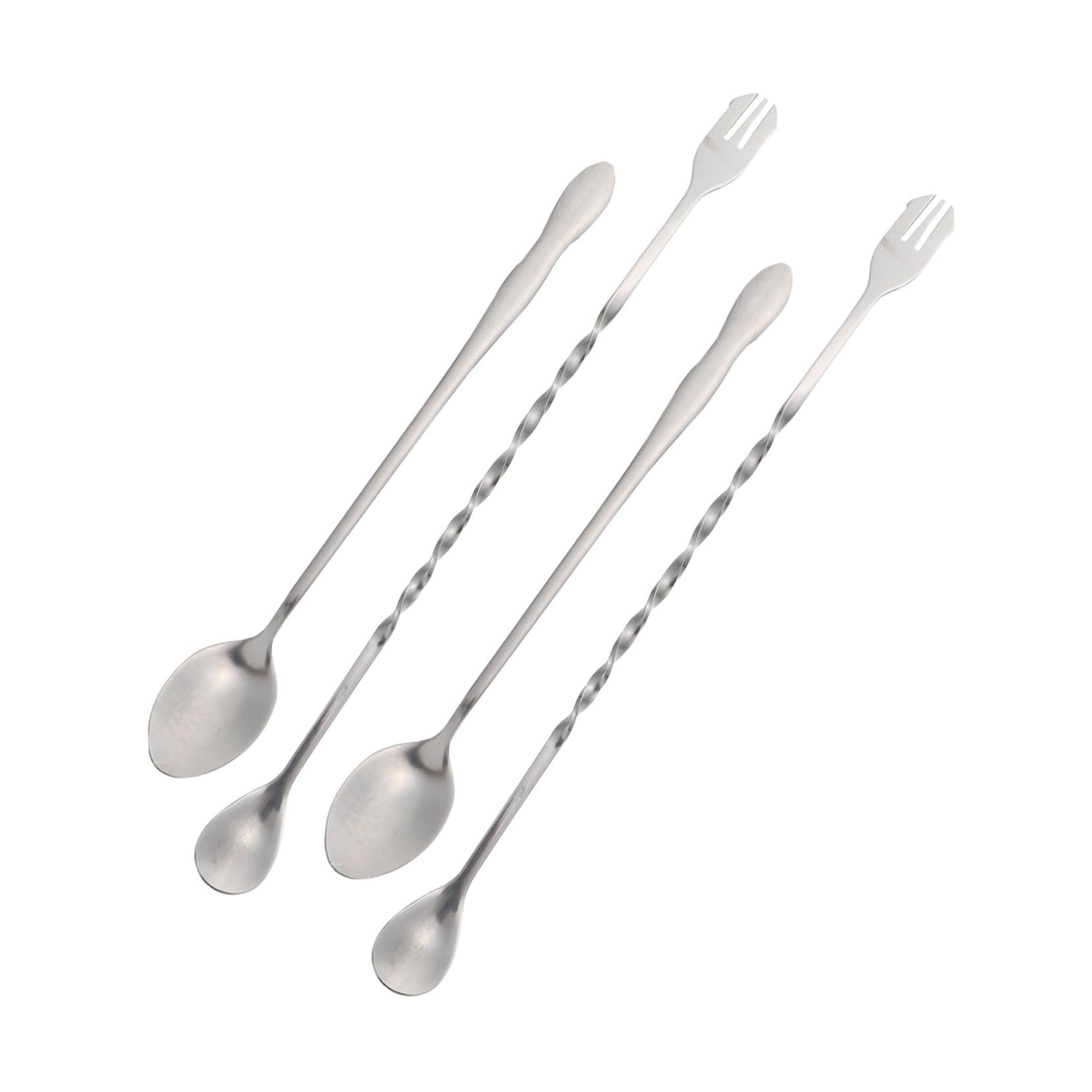 GLEAVI 2 Sätze Teiliges Rührlöffel Für Cocktails Praktische Mischlöffel Für Getränke Desserts Und Milchtee Spülmaschinenfest Für Zuhause Und Partys 4 Stücke * 2