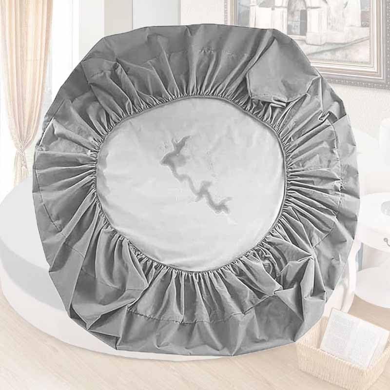 Protector de colchón redondo impermeable, tamaño King, sábana bajera elástica, color sólido, funda de colchón de 180 cm de diámetro, suave y duradera para máxima comodidad