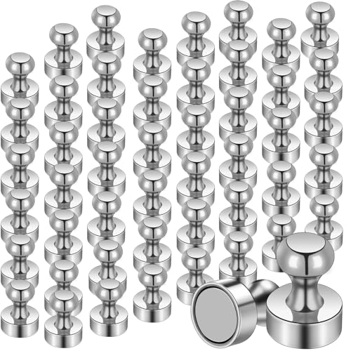 MIN CI 50 Packs Strong Fridge Magnets, 12 x 16 mm Small Neodymium Round Magnets for Adults White Board, Office