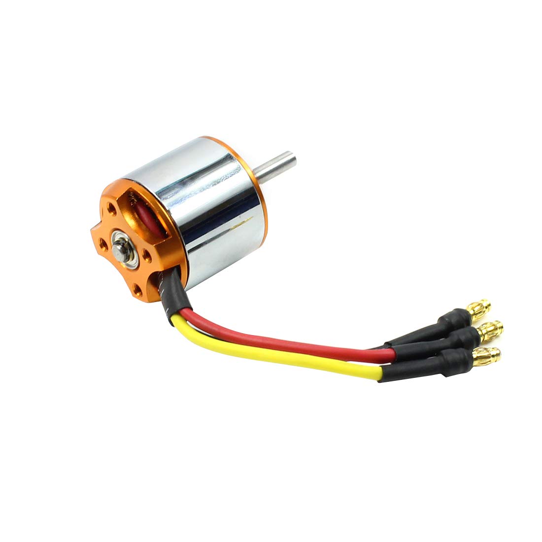 QWinOut A2217 950KV 1250KV 1500KV 2300KV Outrunner Brushless Motor 3-4S with 3.5mm Male Banana Bullet for for DIY RC Drone Kit RC Airplane Aircraft (4 Pcs,1250KV Soldered)