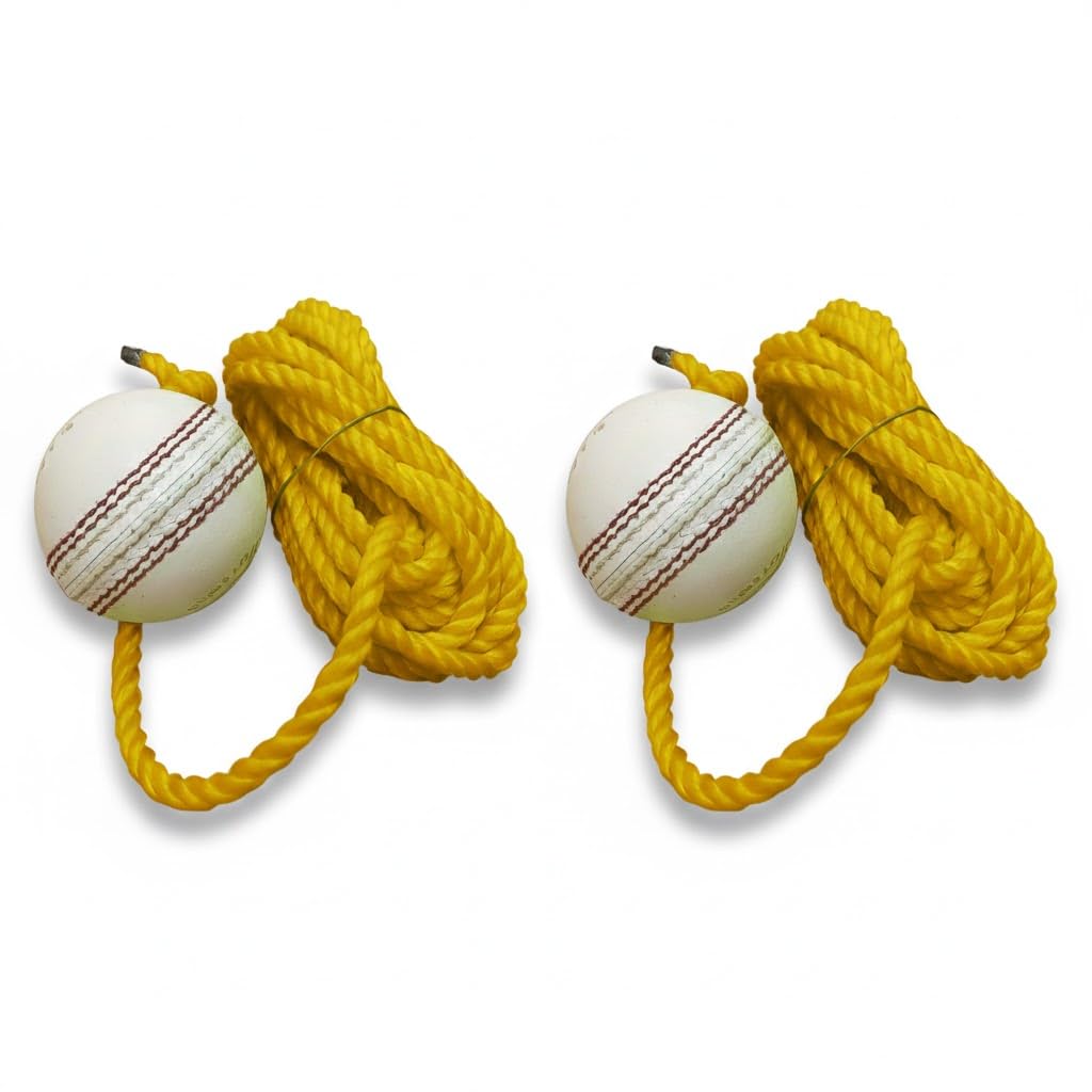 Skygold Premium Leather Cricket Training Ball [White] - Self-Practice Cricket Ball with String for Batting Drills & Hand-Eye Coordination-picture-22