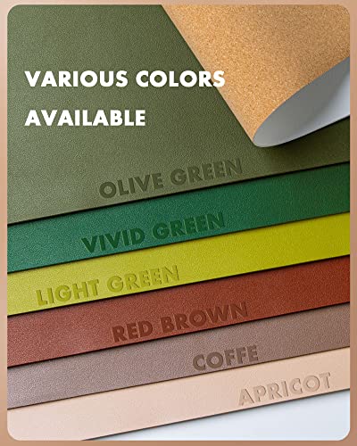 Image of YSAGi Double-Sided Desk Pad, 31.5 inchx15.7 inchLeather Desk Mat, Eco Cork Desk Pad Protector,Large Mouse Pad,Waterproof Desk Blotter for Office /Home(Apricot)
