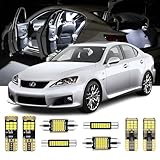 12 Pieces Interior LED Lights Kit Fit for GS300 GS350 GS430 GS450h GS460 2006 2007 2008 2009 2010 2011 2012 White 6000K LED Interior Bulbs Replacement Package + License Plate Light, Install Tool