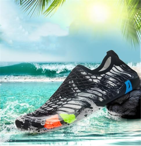 Water Shoes for Men & Women, Quick Dry Aqua Shoes with Rubber Sole, Lightweight Barefoot Swim Shoes for Beach Pool Yoga Surf