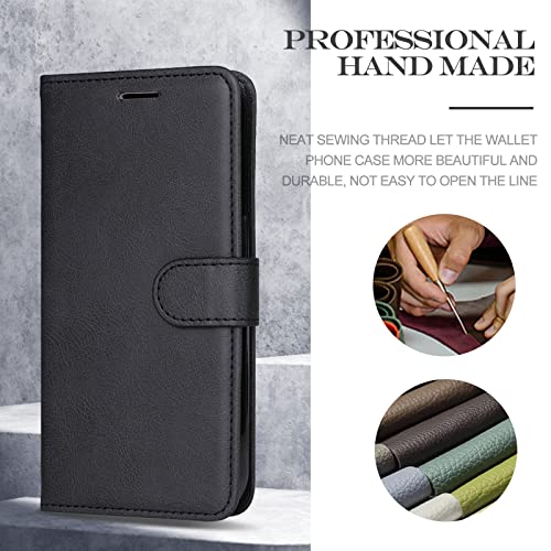 Kkeiko Case For Lg G8 Thinq, Pu Leather Wallet Case For Lg G8 Thinq, Magnetic Protective Cover With Tpu Shockproof Inner Shell, Black #TOP6