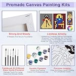 MZJZBN 2 Pack 8x10 sip and Paint Canvas Painting Kit Bundle, Afro King Queen Love Couple Pre Drawn Stretched Kit, Birthday Gift, Adult Sip and - Image 3